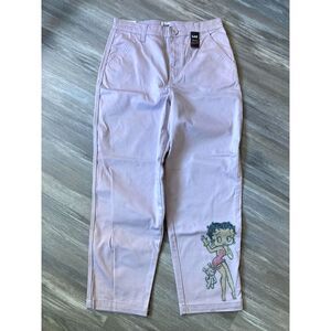NWT Lee Custom Betty Boop High Rise Chino 70 Anniversary Chetopa Twill Pants 28